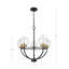 Lustre 5 lumières globes transparent Global View