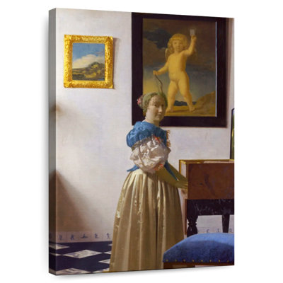 Dame Leisha debout devant un virginal 1670-1672