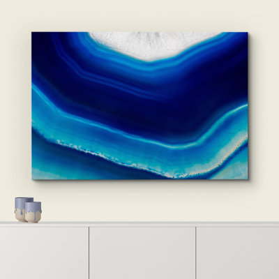 «Pure Dark and Light Blue», agate abstraite, impression sur toile, impression sur toile
