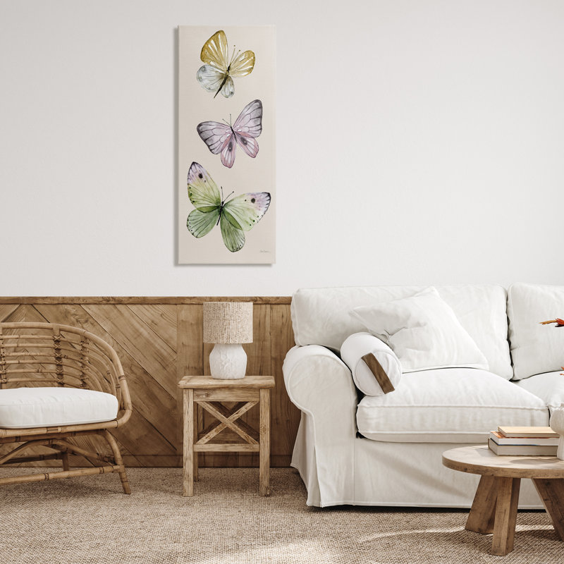 "Three Timeless Butterflies", art mural par Carol Robinson, H 48 po x l 20 po