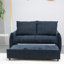 Futon bleu marine avec couchette ajustable, pratique et pratique pour le salon