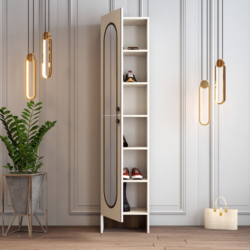 Almendarez Hall Stand, Cream/Walnut