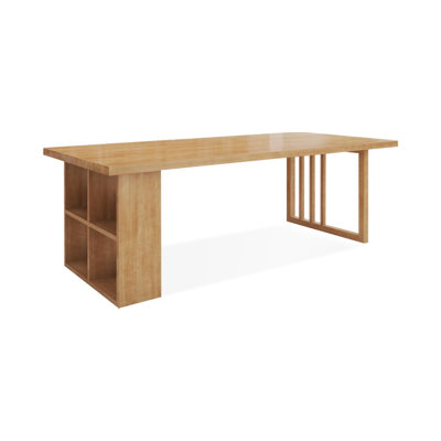 Brown Rectangular Solid Wood desk