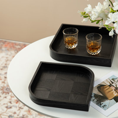 Leaf Shape Ash Wood Decorative Trays