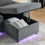 Canapé-lit moderne en chenille multifonctionnel avec table rétractable et éclairage DEL, ports de chargement USB et porte-gobelets-1660895625