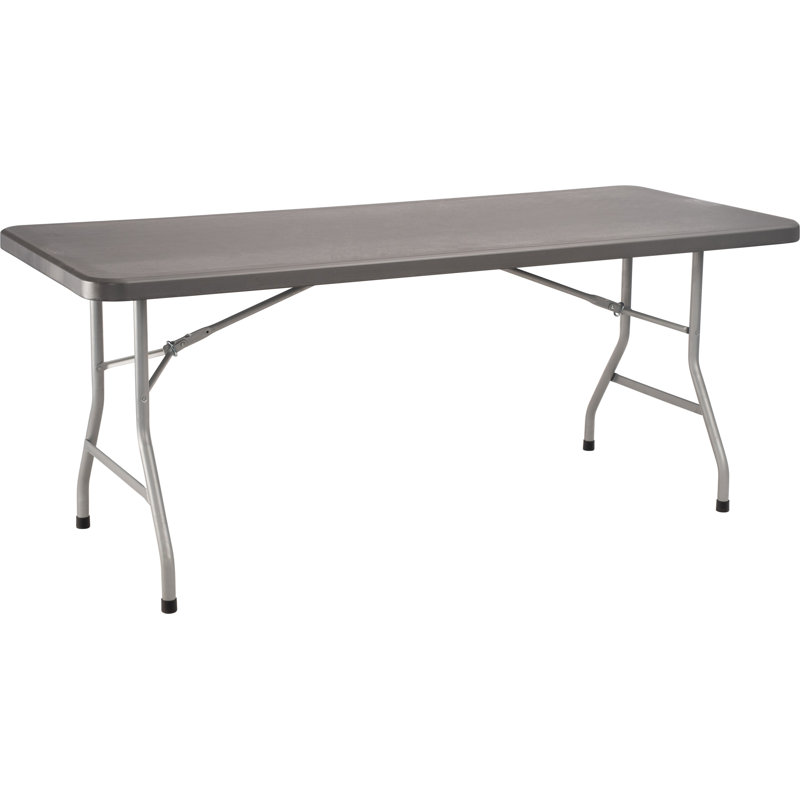 NPS Heavy Duty Blow Molded Rectangular Folding Table, Charcoal Slate, 30" H x 72" L x 30" W