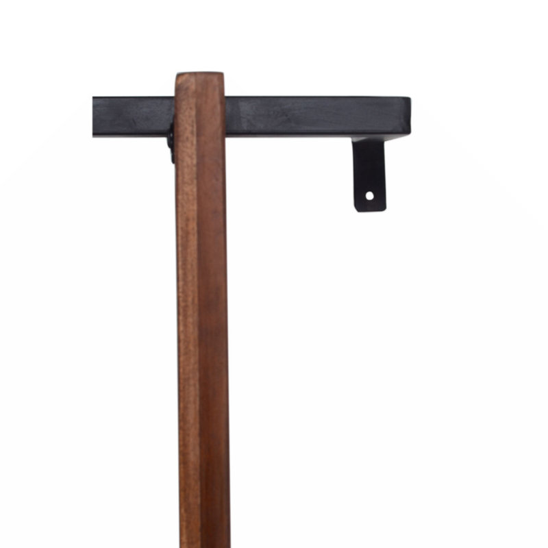 Industrial 3-Tier Brown Mango Wood Ladder Wall Shelf