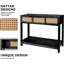 Table de canapé moderne moderne en bois et rotin avec tiroirs et rangement-841450302