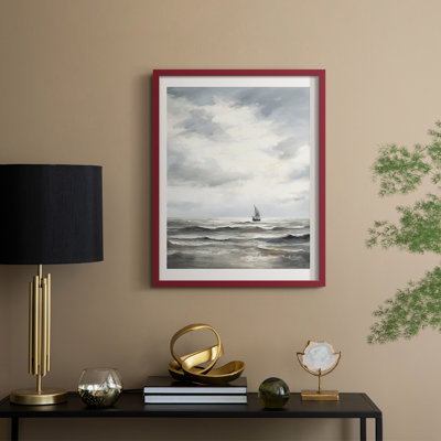 «Vintage Nautical Print II», reproduction encadrée - bois massif