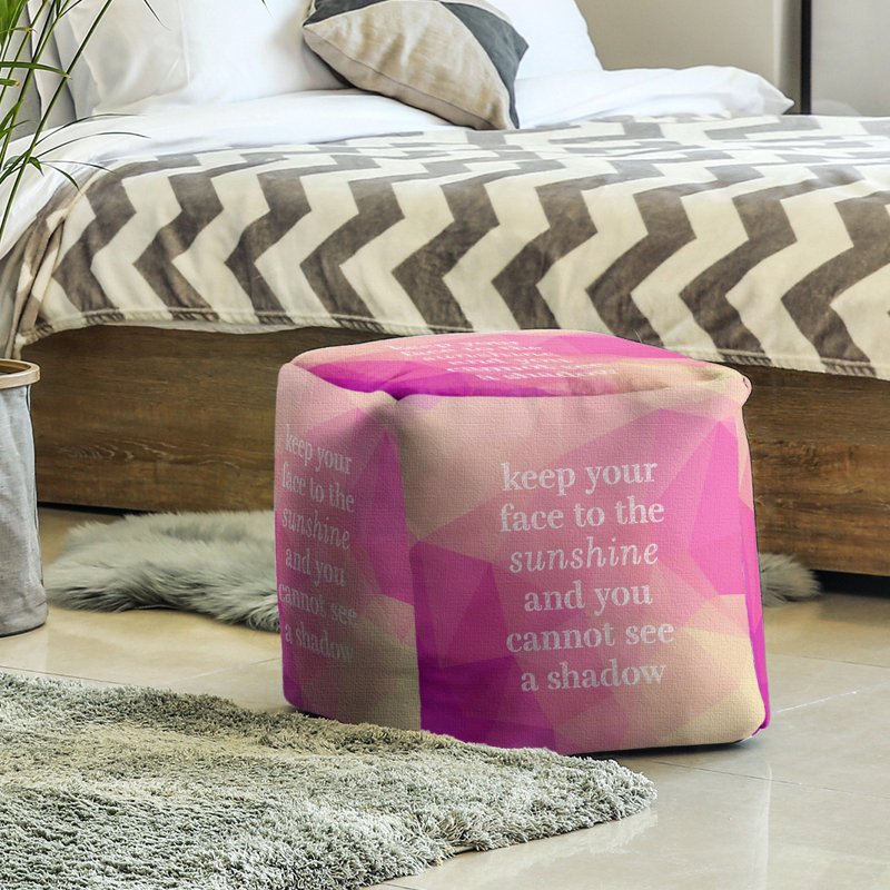 Upholstered Ottoman, Pink Diamond