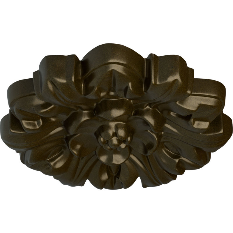 Endurathane Emery Leaf Ceiling Medallion, 7 5/8"OD x 1"P, Hand-Painted Green Gold Finish, Green Gold