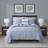 Madison Park Signature Blue Reversible Matelasse 4-Piece Full/Queen Quilt Set with Throw Pillow-87223275