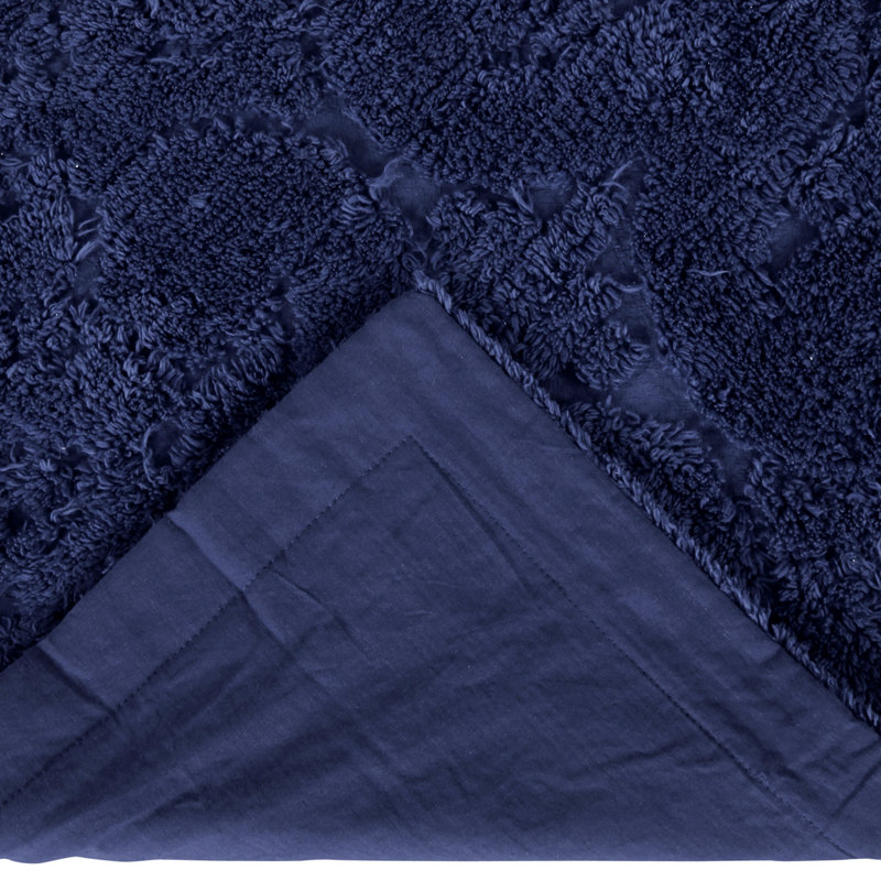 Housse de coussin 100% coton Ashille, Marine, Taie décorative standard