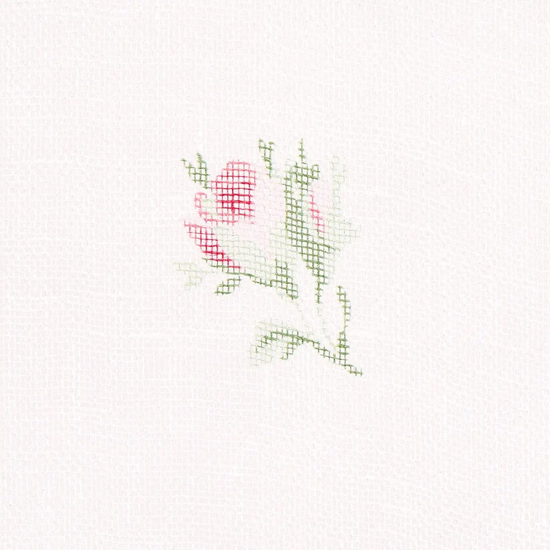 Tissu transparent floral Margie, Rose