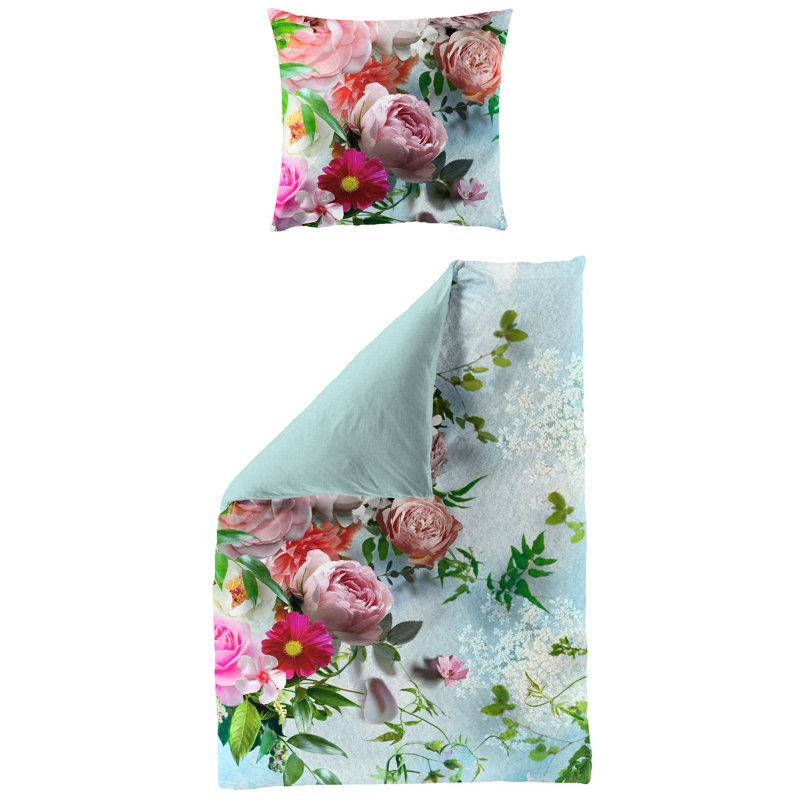 Pink Hypoallergenic Satin Reversible 2 Piece Duvet Cover Set, 135 x 200cm Duvet Cover + 1 Standard Pillowcase
