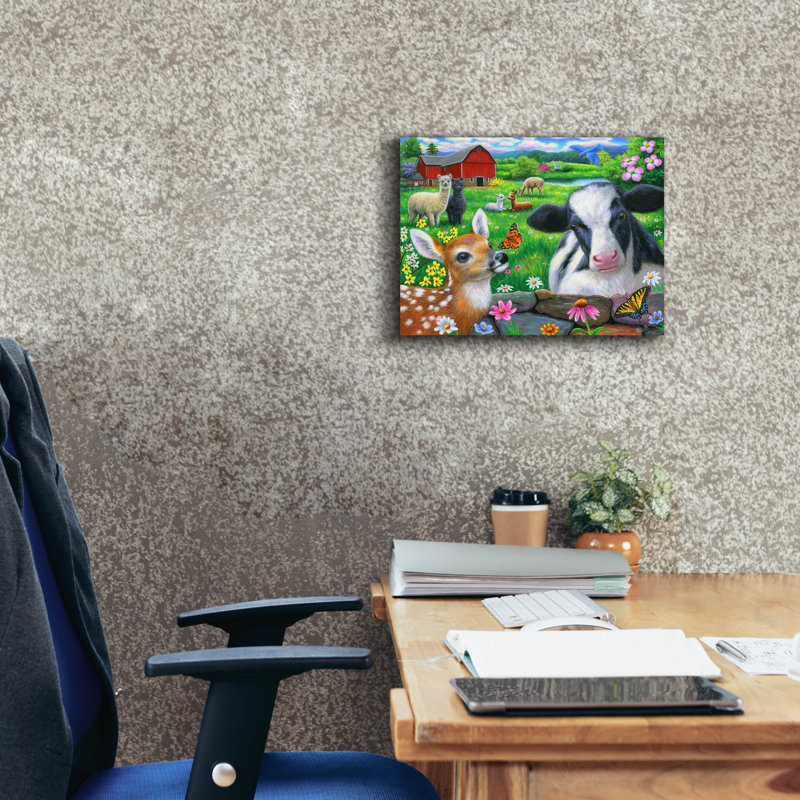 «Friends At The Farm» par Bridget Voth, H 12 po x l 16 po x P 0,75 po