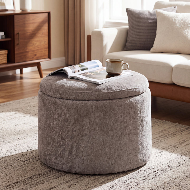Repose-pieds moderne avec rangement, gris foncé, Gris foncé