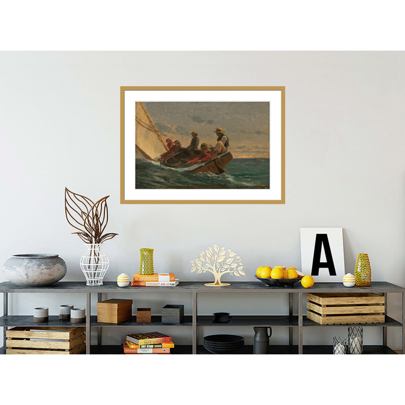 «The Flirt» par Winslow Homer - impression giclée encadrée, H 29,6 po x l 41,5 po
