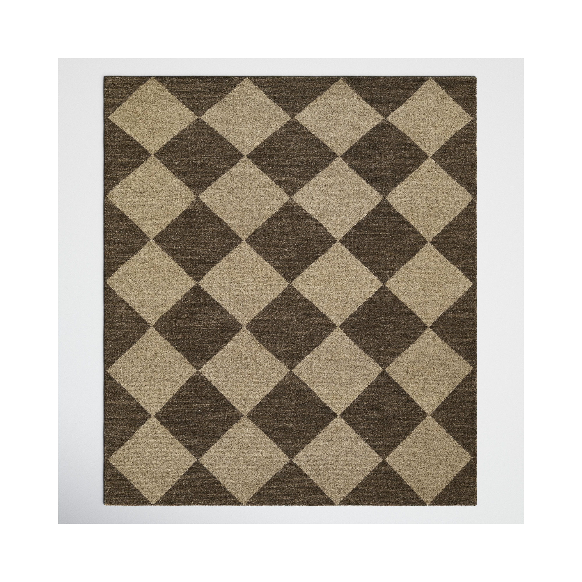 Winnie Handmade Wool Brown/Tan Rug, Rectangle 5' X 8'