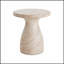 Élégante table d'appoint en béton léger travertin pour une utilisation intérieure et extérieure, durable et élégante