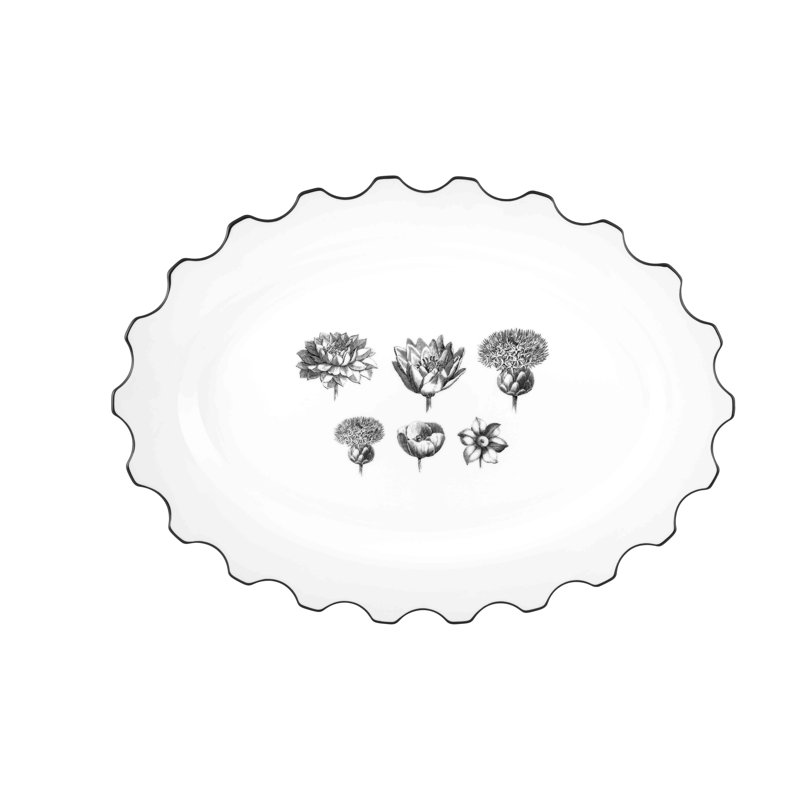 Vista Alegre Herbariae Porcelain Platter, 1.26" H x 11.69" W x 16.18" L