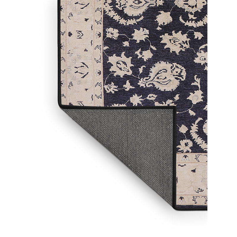 Tapis oriental brun / bleu Kearsarge, Rectangle 7 pi x 9 pi