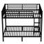 Lit superposé double en métal pour les adolescents et les adultes, couleur noire, peu encombrant, bruit, lit sous rangement efficace, solution pour économiser, sommeil, conception avec garde-corps, processus d'assemblage simple-9943760-9943761