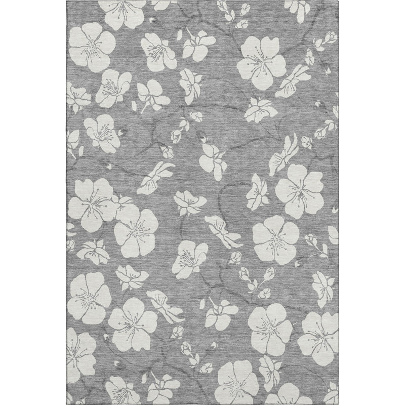 Premium Machine Washable Birchview AMF1032 Floral Rug, Rectangle 10' x 14'