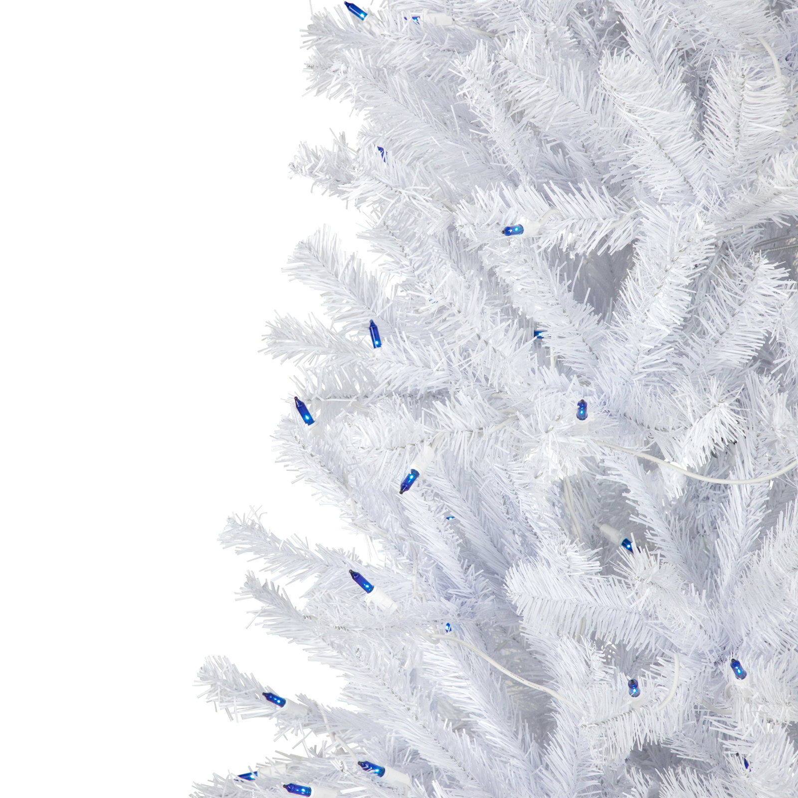 6.5' Pre-Lit Slim Geneva White Spruce Artificial Christmas Tree, Blue Light