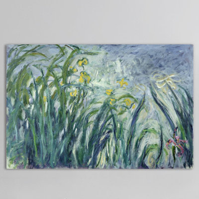 «Yellow and Purple Irises» par Claude Monet, reproduction d'art sur toile tendue