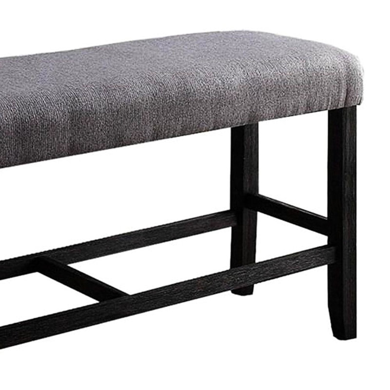 Banc à hauteur de comptoir en ton, cadre en bois, tablier et repose-pieds rembourrés, bois de finition profonde de 14 pouces pour la salle à manger,
