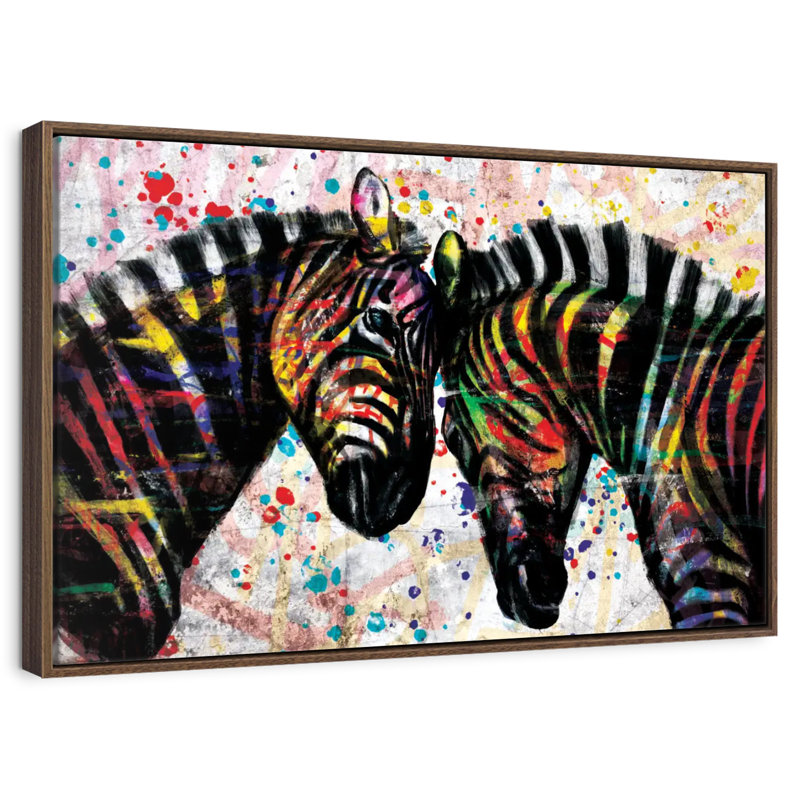 Peindre les zèbres, Cadre flottant noyer, 31 po x 21 po