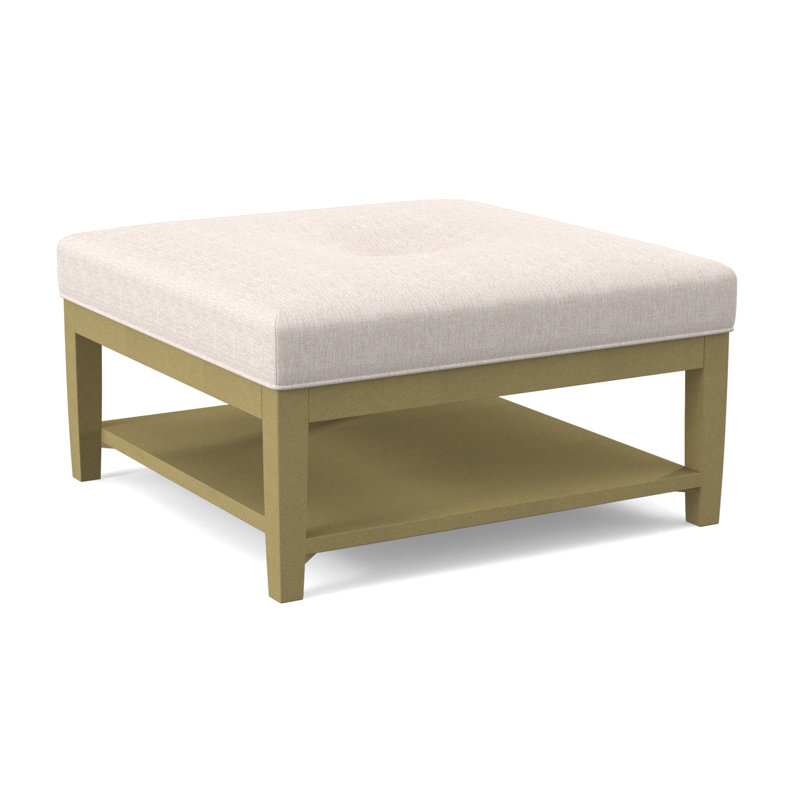 Repose-pieds Hammond avec rangement, Performance blanc sucre; 0863-91, Finition laiton