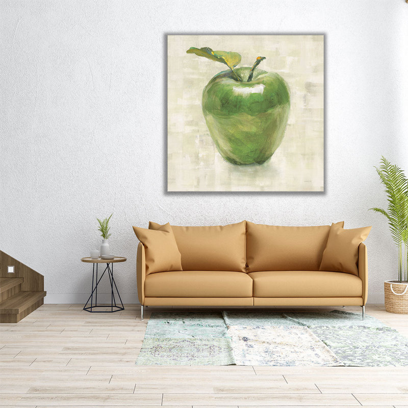 Green Apple - Canvas Print Wall Art, 12" H x 12" W