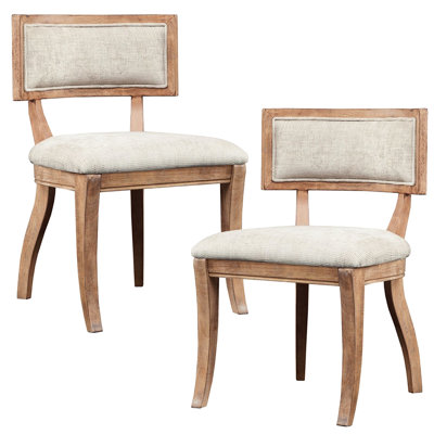 Dining Chair 2 - Upholstered In Elegant Manner, Solid Wood Frame, Curved Legs, Assembly Required 2 Seats And Backs, Essential