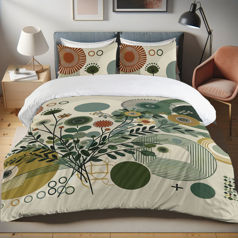 Geometric Shapes Duvet Cover, Twin Duvet Cover + 1 Standard Sham