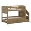Lit superposé double XL avec escalier et lit gigogne, cadre de lit superposé en bois massif avec 3 tiroirs de rangement, escalier et armoire-1130480683