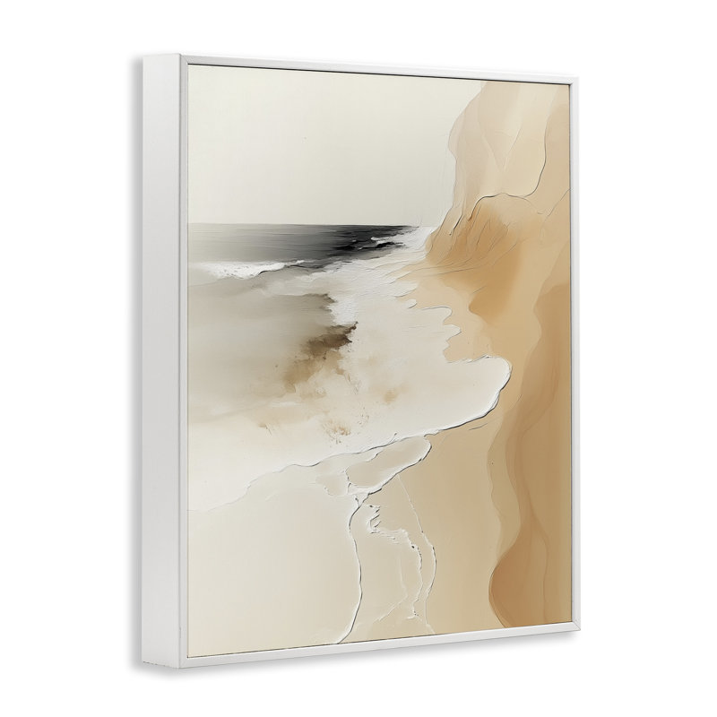 Abstrait côtier, art giclée par Annabelle Hall, H 14 po x l 11 po, Giclée encadrée blanc bord de mer