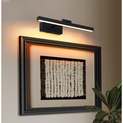 Barre d'éclairage moderne à télécommande pour meuble-lavabo à DEL, noir mat