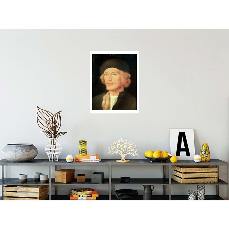 «Young Man» par Albrecht Dürer - Estampe numérique, H 28 po x l 22 po
