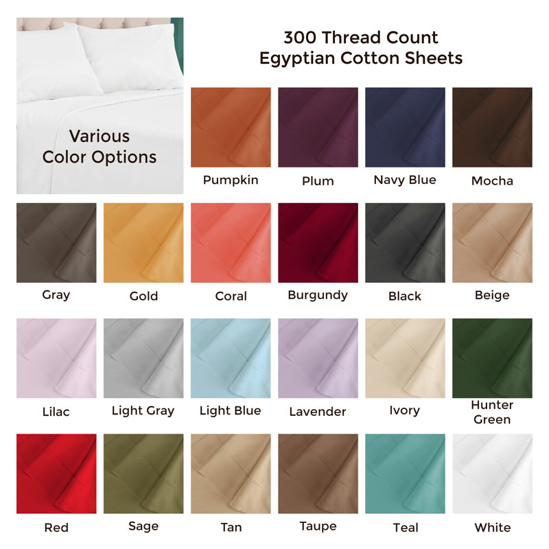 Twin Ivory Egyptian Cotton Deep Pocket Sheet Set