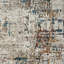 Tapis abstrait en polyester / polypropylène tissé à la machine Tuya en gris / ivoire / bleu-121359445