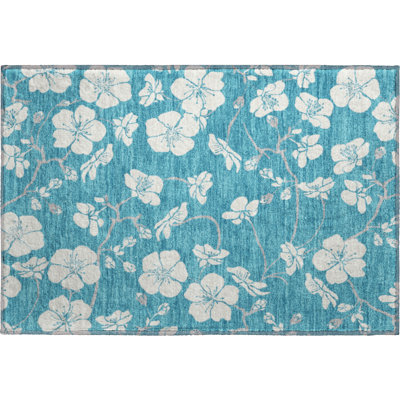 Premium Machine Washable Birchview AMF1032 Floral Rug