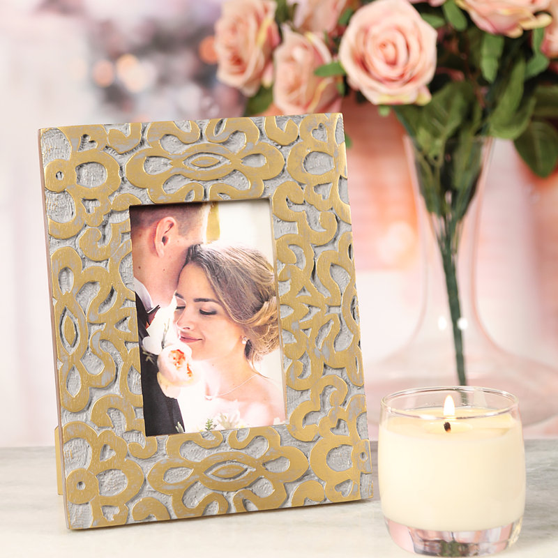 Geary Gold Wood Embossed Picture Frame, 8.66" x 10.24"