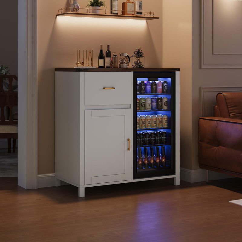Multi-Function Mini Fridge Cabinet with Charging Station