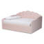 Lit de jour rembourré en velours rose clair moderne et contemporain Baxton Studio Timila