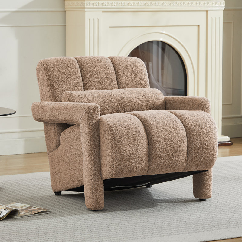 Jakeim 28‘’ Upholstered Accent Chair with Arm, Tan