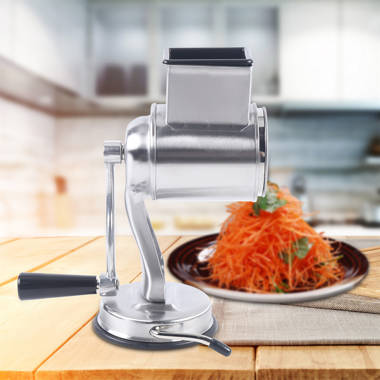 Zulay Rotary Cheese Grater with 3 Replaceable Stainless Steel Drum Blades