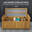 Banc d'extérieur en bois avec boîte de rangement, boîte de rangement 40 gallons, brun