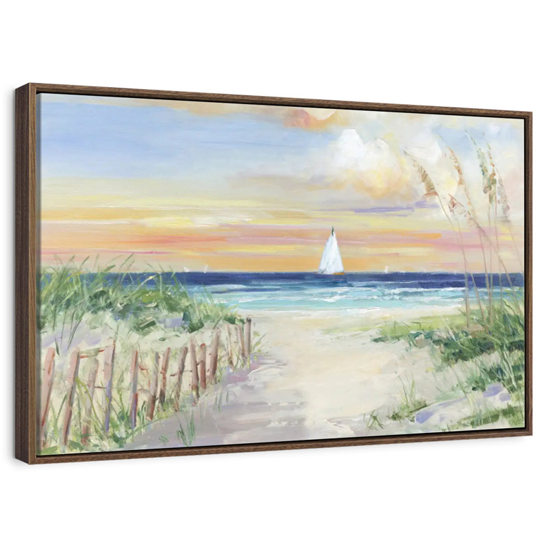 Set Sail II, 13" X 9", Floating Frame Walnut